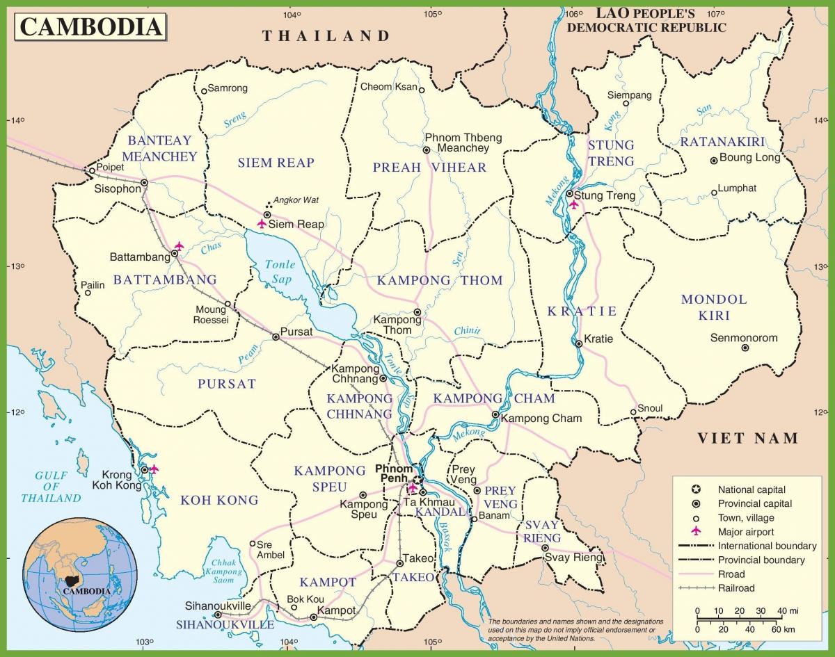 نقشه کامبوج سیاسی
